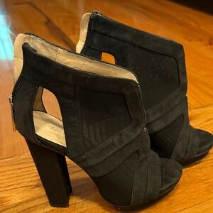 Calvin Klein Black Mesh Heeled Boots